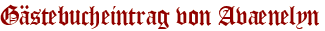 Gästebucheintrag von Avaenelyn