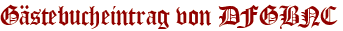 Gästebucheintrag von DFGBNC