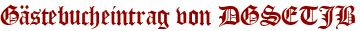 Gästebucheintrag von DGSETJB