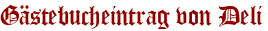 Gästebucheintrag von Deli