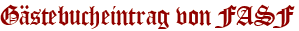 Gästebucheintrag von FASF