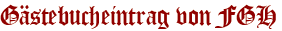 Gästebucheintrag von FGH