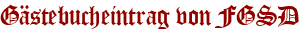 Gästebucheintrag von FGSD