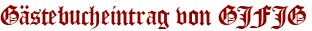 Gästebucheintrag von GJFJG