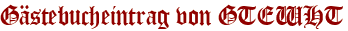 Gästebucheintrag von GTEWHT
