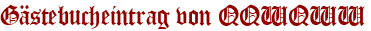 Gästebucheintrag von QQWQWW
