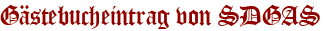Gästebucheintrag von SDGAS