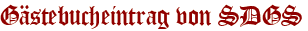 Gästebucheintrag von SDGS
