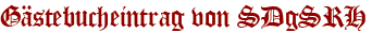 Gästebucheintrag von SDgSRH