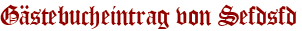 Gästebucheintrag von Sefdsfd
