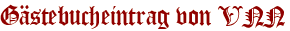 Gästebucheintrag von VNN