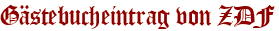 Gästebucheintrag von ZDF