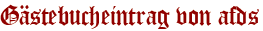 Gästebucheintrag von afds