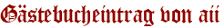 Gästebucheintrag von aii