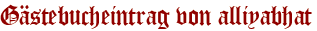 Gästebucheintrag von alliyabhat