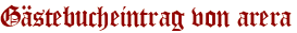 Gästebucheintrag von arera