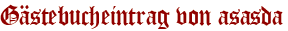 Gästebucheintrag von asasda