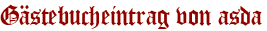 Gästebucheintrag von asda