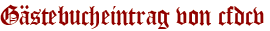 Gästebucheintrag von cfdcv