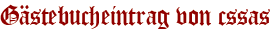 Gästebucheintrag von cssas