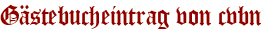 Gästebucheintrag von cvbn