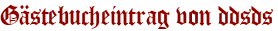 Gästebucheintrag von ddsds