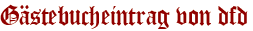 Gästebucheintrag von dfd