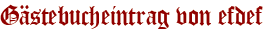 Gästebucheintrag von efdef