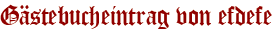 Gästebucheintrag von efdefe