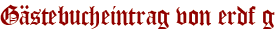 Gästebucheintrag von erdf g