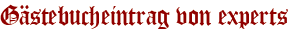 Gästebucheintrag von experts