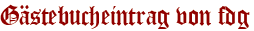 Gästebucheintrag von fdg