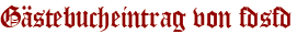 Gästebucheintrag von fdsfd