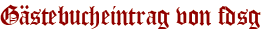 Gästebucheintrag von fdsg