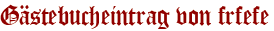 Gästebucheintrag von frfefe