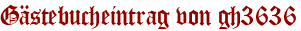 Gästebucheintrag von gh3636