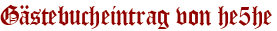 Gästebucheintrag von he5he