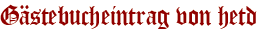 Gästebucheintrag von hetd