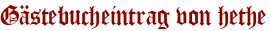 Gästebucheintrag von hethe