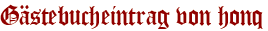 Gästebucheintrag von honq