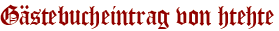 Gästebucheintrag von htehte
