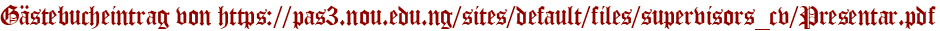 Gästebucheintrag von https://pas3.nou.edu.ng/sites/default/files/supervisors_cv/Presentar.pdf