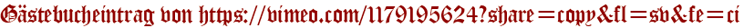 Gästebucheintrag von https://vimeo.com/1179195624?share=copy&amp;amp;amp;fl=sv&amp;amp;amp;fe=ci