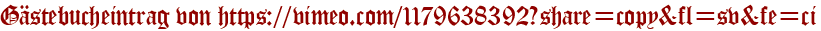Gästebucheintrag von https://vimeo.com/1179638392?share=copy&amp;amp;amp;fl=sv&amp;amp;amp;fe=ci