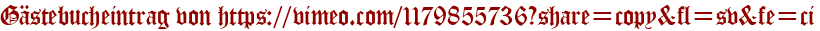 Gästebucheintrag von https://vimeo.com/1179855736?share=copy&amp;amp;amp;fl=sv&amp;amp;amp;fe=ci