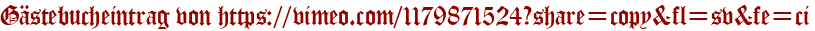 Gästebucheintrag von https://vimeo.com/1179871524?share=copy&amp;amp;amp;fl=sv&amp;amp;amp;fe=ci