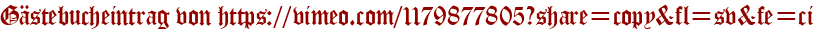 Gästebucheintrag von https://vimeo.com/1179877805?share=copy&fl=sv&fe=ci