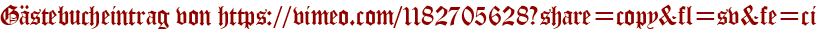 Gästebucheintrag von https://vimeo.com/1182705628?share=copy&fl=sv&fe=ci