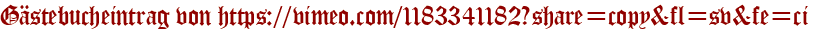 Gästebucheintrag von https://vimeo.com/1183341182?share=copy&amp;amp;amp;fl=sv&amp;amp;amp;fe=ci