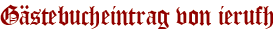 Gästebucheintrag von ierufh